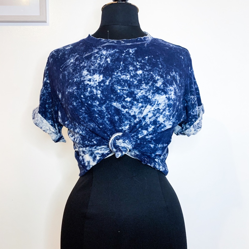 Cotton Citizen Tokyo Crop Top Tee Navy Blue